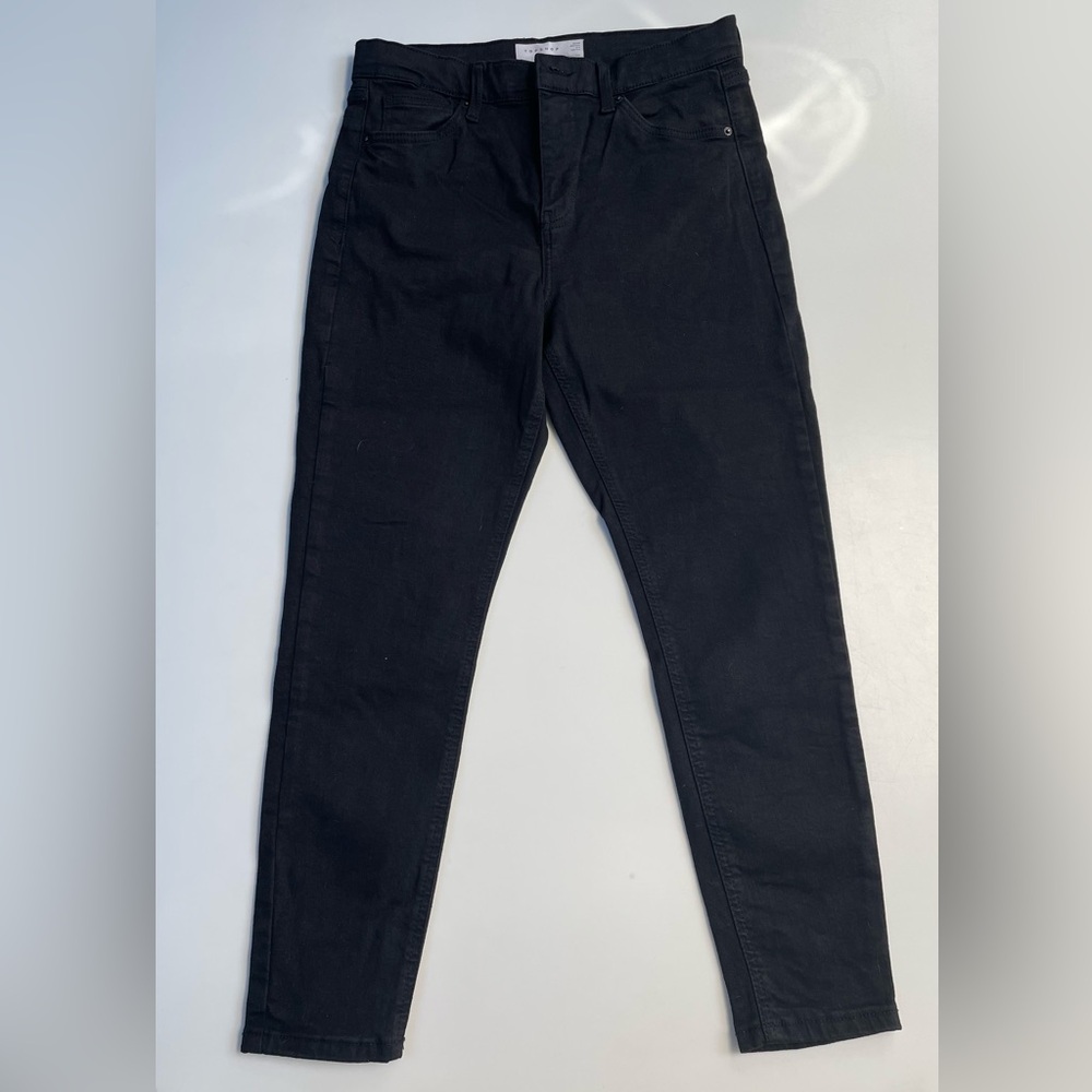 Topshop Women’s Dark Black Jamie Petite Jeans W 30 L 28 EUC
